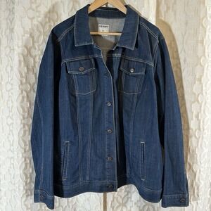 Old Navy Women's Denim Jacket Blue Jean Button Front Classic Casual Size 3X
